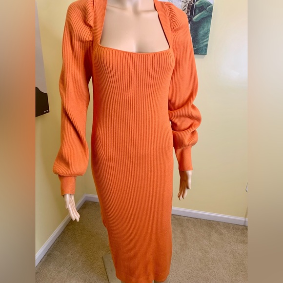 knitted dress purple Contrast Stripe A-Line Soft Knit Dress main image 1
